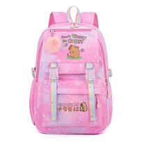 Capybara Rainbow School Bag Junior High School Elementary School Elementary School Fashion Backpack Large Capacity white
