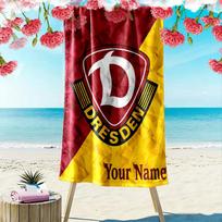 Custom Name SG Dynamo Dresden Print Beach Towel, Large Soft Quick Dry Towel for Beach Camping Swimming -HE117 70cmx140cm(27x55inch) brown