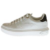 LOUIS VUITTON Time Out Debossed LV Monogram Leather White White Women's 1AAP6D 35 gray