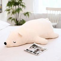 35-110CM Kawaii apsirengęs poliarinis lokys pliušinis lėlė Kūdikio minkštas kimštas miegantis lokys pagalvė Gyvūnas pliušiniai žaislai Animacinis filmas Dovanos 35cm ruda