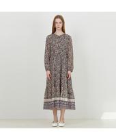 THURSDAY ISLAND Border Mix Round Neck Dress_T252Mop138W Nv2 (Navy) / 85-160 (S) gray