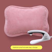 Explosion-Proof Hot Water Bag Rechargeable Heating Pad Women's Belly Compress Waist Electric Heater Hand Warmer Hot-Water Bag Hand Warmer Green - [Explosion-Proof Hot Water Bottle + žalia