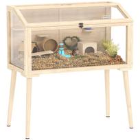 Hamster cage, dwarf hamster enclosure, small animal hutch with accessories, water bottle, 110 x 52 x 101 cm, wood, plastic