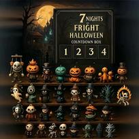 Halloween Fright Countdown Box 7/15/31 Nights with Mini Spooky Figurines Perfect for Halloween Party Favors Kids Surprise Gifts A914 black