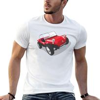 Classic Manx beach buggy in red T-Shirt Everyday Wear Basic Short Sleeve Top XXXL white