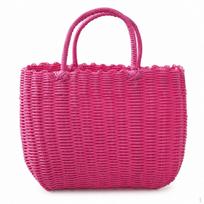Rankomis austas plastikinis laikymo krepšys su rankena apsipirkinėjimui, voniai ar augintiniams Mažas (Viršutinis atidarymas Medium _Pure Dark Pink pink