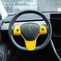 „Tesla Model 3“ modelio y automobilio vairo dekoratyvinis pleistras, anglies pluošto ABS dekoratyviniai priedai, modelis 3 matinė balta spalva