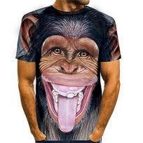 Beždžionės Laisvalaikio Vyriški 3D Marškinėliai Gimtadieniui Juodi Vasariniai Vyriški T-shirt Juokingi Marškinėliai Gyvūno Orangotans Grafiniai Spaudiniai Apvalus Kaklas 3D Kasdieniai Šventiniai Trumpomis Rankovėmis 3XL gray