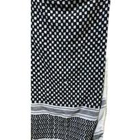 Palestine Man Scarf with Checkered Pattern Pray Turban for Men Windproof Scarf gray