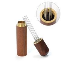 Coffee Tamper Stainless Steel 6 Needles Espresso Powder Stirrer Distributor Leveler Tools Cafe Stirring Barista Accessories beige
