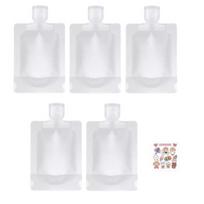 5Pcs Travel Sub-Bottling Set Packing Bags Transparent Leakproof No Odor Disposable Shampoo Body Wash Face Cream Lotion Storage Bag Portable Cosmetic 100ML white