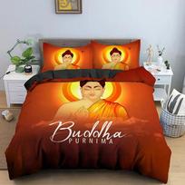 Family Buddha Bedding Set Mandala Quilt Cover Luxury Twin King Size Bed Sets Bohemian Bedclothes 2/3Pcs With Pillowcase EU single(135x200cm) black