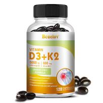 Vitamin D3+K2 Supplement - Unique 2-in-1 Formula - 120 Capsules 120PCS gray
