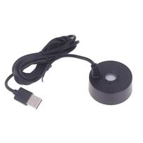 5V Usb Without/With Light Fountain Mist Maker Small Rockery Water Fish Tank Landscaping Mist Maker Waterproof White/Black 1 juoda