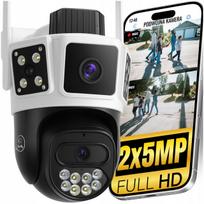 Lauko IP vaizdo stebėjimo kamera, 2x dviguba 5 MP, 5 GHz, WiFi, su judesio aliarmo funkcija, sukama