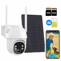 Belaidė 2K saulės energija maitinama 4G LTE stebėjimo kamera su SIM kortele, be Wi-Fi