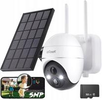 Lauko IP WiFi kamera su sukimosi funkcija, 4K 5MP, ZOOM, saulės energija, judesio aptikimas, 32GB