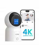 Lauko stebėjimo kamera ZOSI 4K, 8 MP, 360° pasukama, WiFi 2,4/5 GHz, su AI atpažinimu
