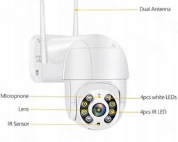 Lauko IP vaizdo kamera, 8MP, WiFi, su pasukamu korpusu ir priartinimu, ONVIF