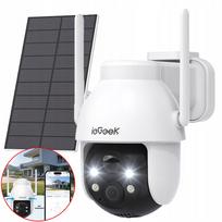 Lauko WiFi IP saulės kamera 2K 3MP, balta, su stebėjimu