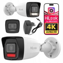 IP vaizdo kamera 4K 8MP PoE HiLook IPCAM-B8-30DL su mikrofonu, programėle ir maitinimo šaltiniu