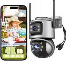 Lauko WiFi kamera 4K ULTRA HD 8Mp, 360°, su išmaniuoju garsu