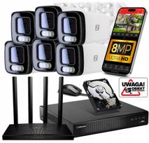 Stebėjimo kamerų rinkinys 6x lauko IP WiFi 8MP vamzdelio tipo