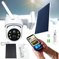 Lauko WiFi IP kamera su saulės baterija, 4MP, sukamasis korpusas, balta