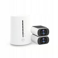 Lauko WiFi kamera rinkinys, 2 cilindrinės 4MP kameros, IP65, su IR, baterija ir baze