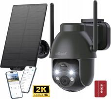 Lauko saulės apsaugos kamera, sukiojama, IP, WiFi, 2K 3MP, su 64GB atmintimi
