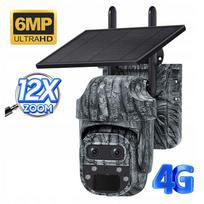 Lauko saulės kamera 4G, 12x priartinimas, 6MP, dvi objektyvai, 360° vaizdas, 5W saulės baterija