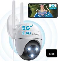 Lauko IP WiFi kamera, sukamasis, 2K, 3MP, 4x priartinimas, judesio aptikimas, 64GB