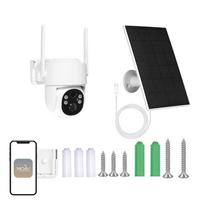 Lauko IP kamera MOES WCM-J10-S su Wi-Fi, saulės baterija, 4MP, 9000mAh, balta