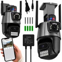 Saugumo kamera 6MP su dviem objektyvais, WiFi, pasukama, judesio jutiklis, pilnas spalvotas vaizdas