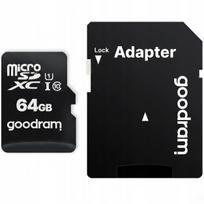 Atminties kortelė GOODRAM microSD 64GB, 100MB/s, su adapteriu