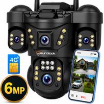 IP vaizdo stebėjimo kamera, 6 MP, GSM, SIM kortelei, 4G/5G, su sukiojama galvute ir garsu