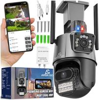 Lauko besisukiojanti IP WiFi kamera, 2 x 4MP, dviguba signalizacija, programėlės valdymas