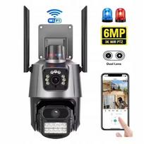 Lauko IP WiFi kamera, sukamasis 2K, 2x2MP, valdymas programėle, su pavojaus signalu