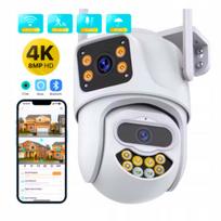 Lauko WiFi IP kamera, 8MP, 4K, 360° su dviguba AI, spalvotu naktiniu vaizdu, 64GB