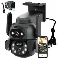 Lauko IP kamera su WiFi, 8 MP, 4K, PTZ, sukiojama, IP66, su garsu, suderinama su TUYA ir ONVIF