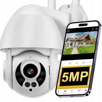 Lauko IP WiFi kamera 5MP su sukiojama galvute, 4x priartinimu, balta, pranešimai
