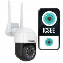 Lauko PTZ IP kamera FORCE, 4 MP, WiFi, 4× priartinimas, Full HD, ICSEE, su signalizacija