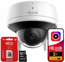 Stebėjimo kamera HiLook IPC-D140HA-D/W(W), 4MP, su mikrofonu, tinka 128GB atminties kortelė