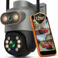 Lauko WiFi IP kamera, 12MP, su mikrofonu, sukiojama, UHD, AI funkcijos