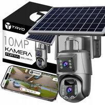 Saulės energija maitinama sukamasis stebėjimo kamera, 2 objektyvai, 10MP, 4G LTE, belaidė