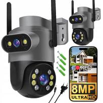 Lauko dviejų linzių WiFi kamera 8MP UHD 4K su pranešimais ir signalizacija