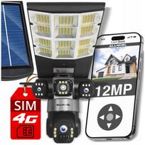 Saulės energija maitinama besisukiojanti 12 MPx kamera su SIM kortele ir belaidžiu šviestuvu, 3 objektyvai