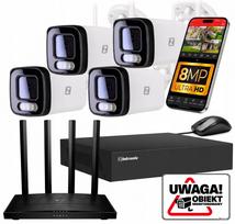 Vaizdo stebėjimo komplektas 4 lauko IP WiFi kameros 8MP, be disko