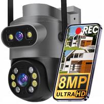 Lauko IP vaizdo kamera, 8MP, 4K, WiFi, išmanus aptikimas, dvigubas pasukimas