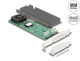 PCIe x8 adapteris su 2x NVMe M.2 lizdais ir RAID, Low Profile Delock 90123